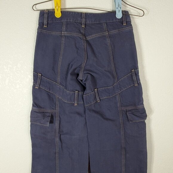 PacSun Low Rise Baggy Cargo Pants Size 22 Dark Blue Wide Leg 27x30 - Picture 10 of 14